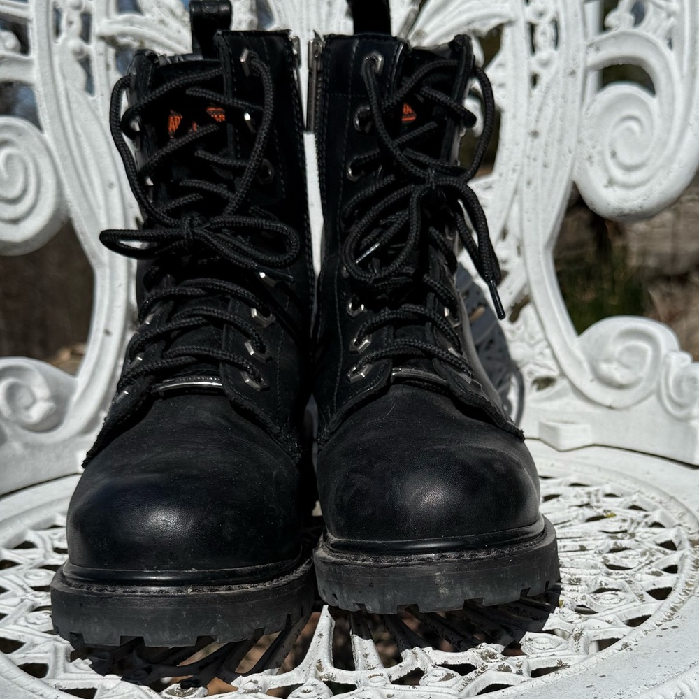 Harley-Davidson Black Lace Up Boots for‎ Women